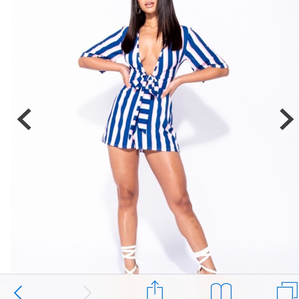 Stripe Shorts Romper